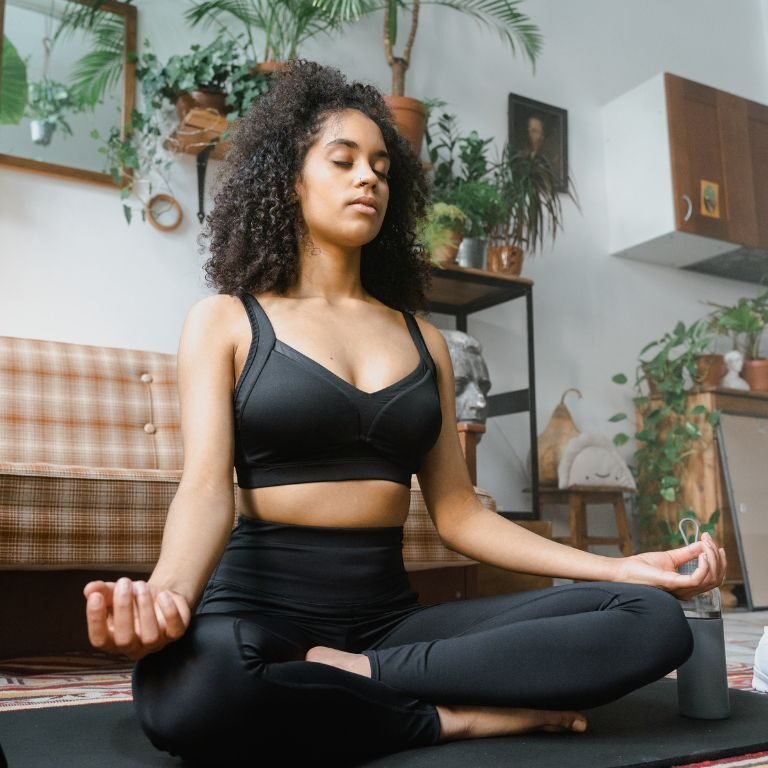 Young lady meditating